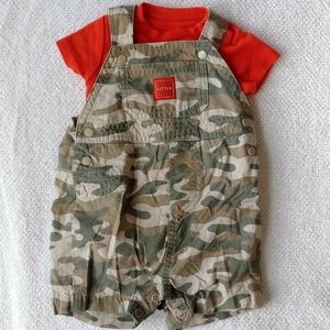 Baby Carter's Camo Overall Set Onesie Size 3m